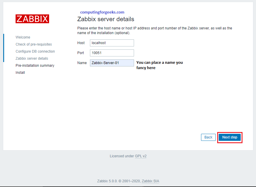 Install and Configure Zabbix Server 5.0 LTS on Debian 10 (Buster) 4 zabbix 5 web 4 serverdetails