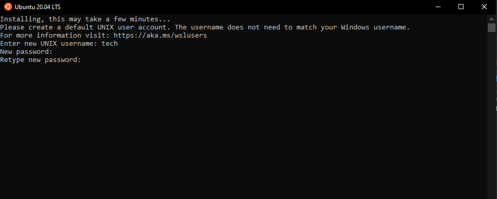 Run Podman on Windows 10 | Windows Server 2019 with WSL2 10 Ubuntu2004 WSL Installing enter username