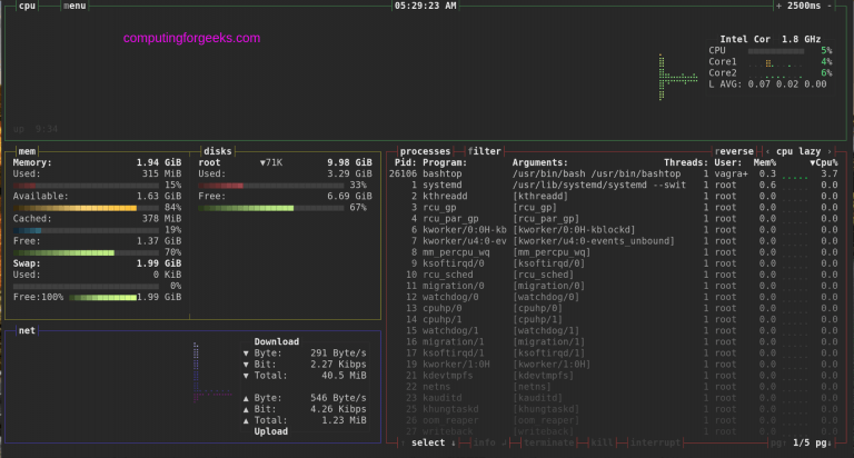 bashtop ultimate terminal monitoring tool