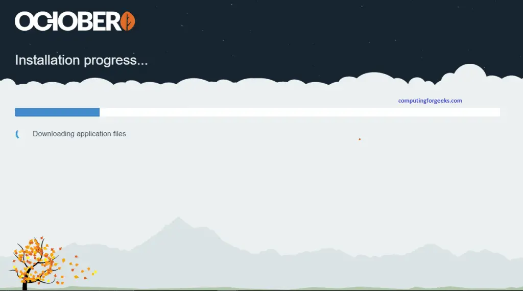 Install and Configure October CMS on CentOS 8 9 October page 7 start from a theme vanilla installing