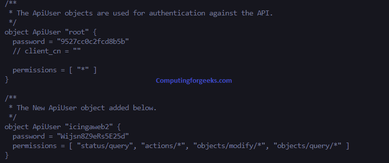 Install and Configure Icinga2 Monitoring Tool on Ubuntu 20.04 18 icinga2 added api object screenshot 2