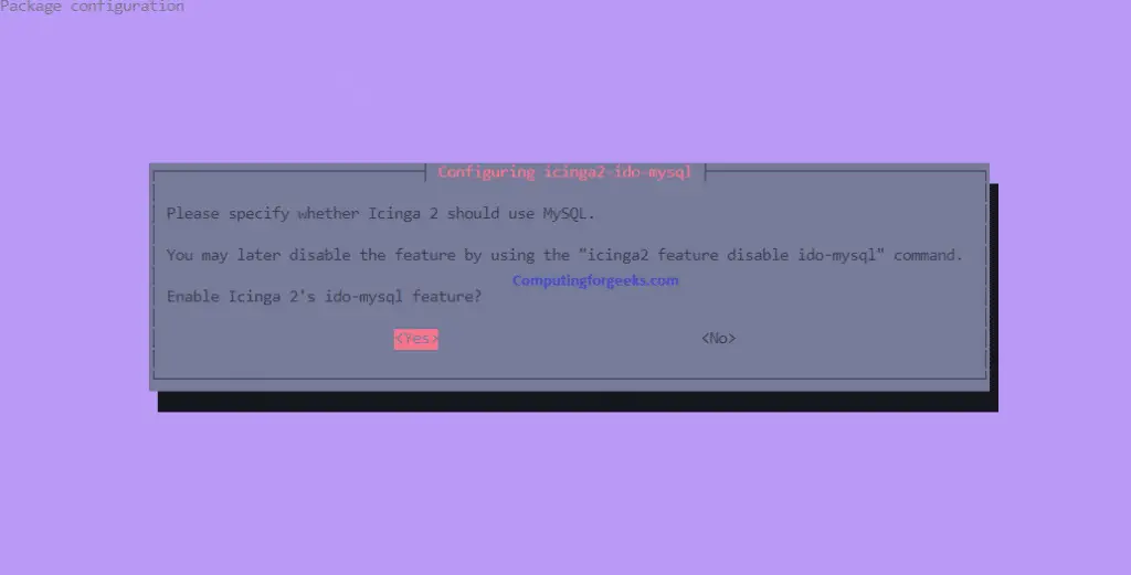 Install and Configure Icinga2 Monitoring Tool on Ubuntu 20.04 1 icinga2 ido mysql install pop up