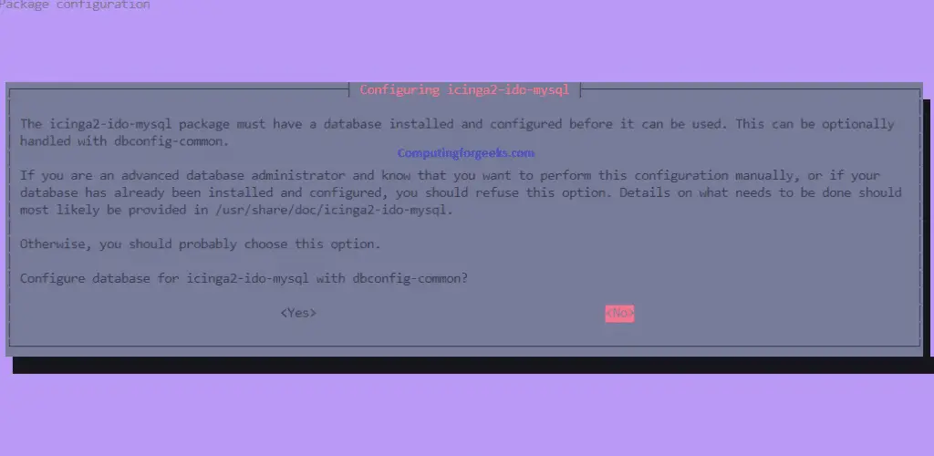 Install and Configure Icinga2 Monitoring Tool on Ubuntu 20.04 2 icinga2 ido mysql install pop up 2