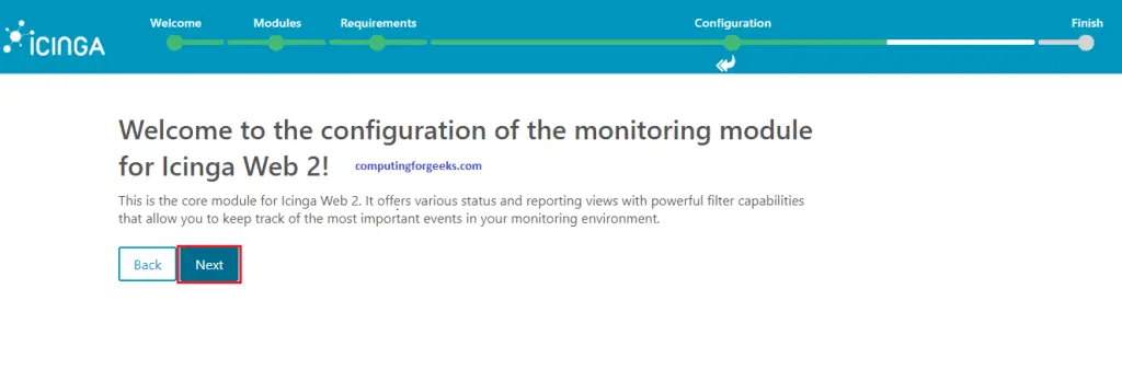 Install and Configure Icinga2 Monitoring Tool on Ubuntu 20.04 14 icinga2 web setup 11 configuring monitoring module