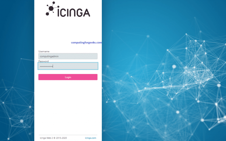 icinga2 web setup 20 login