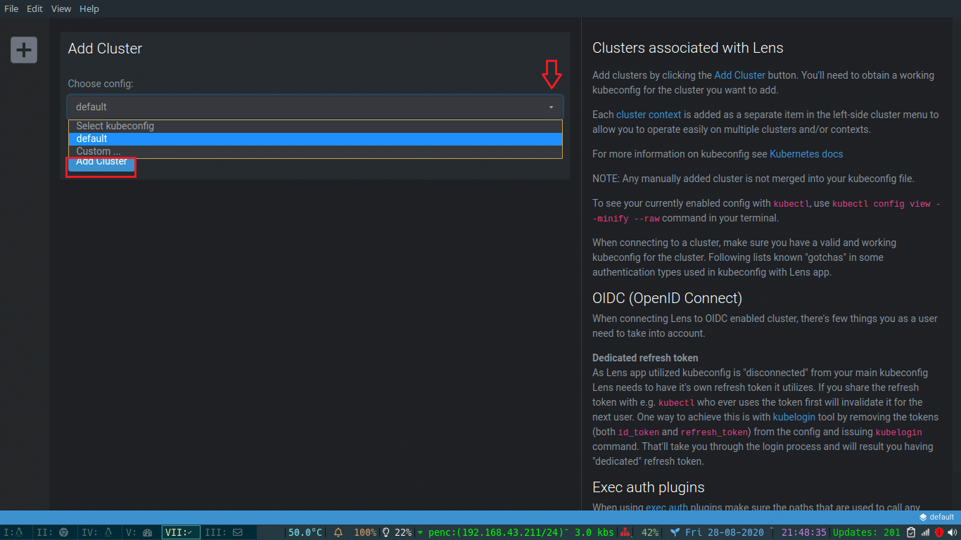Install Lens Best Dashboard and IDE