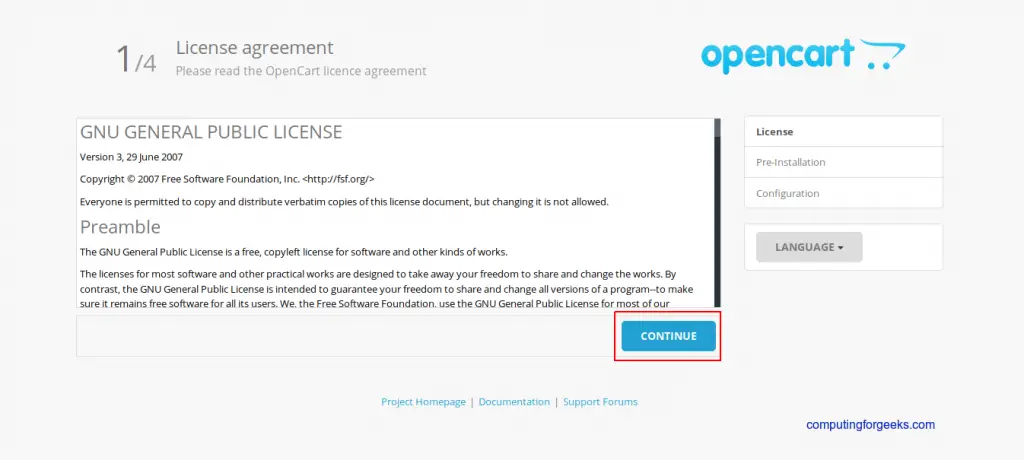 Install and Configure OpenCart e-commerce platform on Ubuntu 20.04 1 OpenCart page 1 license