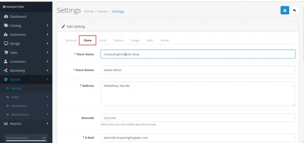 Install and Configure OpenCart e-commerce platform on Ubuntu 20.04 10 OpenCart page 10 general shop