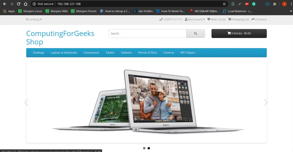 Install and Configure OpenCart e-commerce platform on Ubuntu 20.04 13 OpenCart page 12 final site