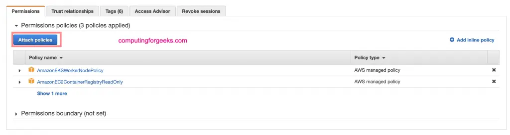 Install CloudWatch Container Insights on EKS | Kubernetes 2 eks policy cloudwatch 02