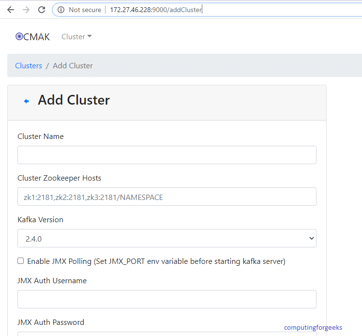 Install and Configure Apache Kafka on Ubuntu 20.04 3 kafka ubuntu cmak page 2 add cluster