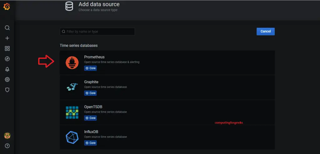 Monitor Apache Kafka with Prometheus and Grafana 6 Grafana add datasource 3