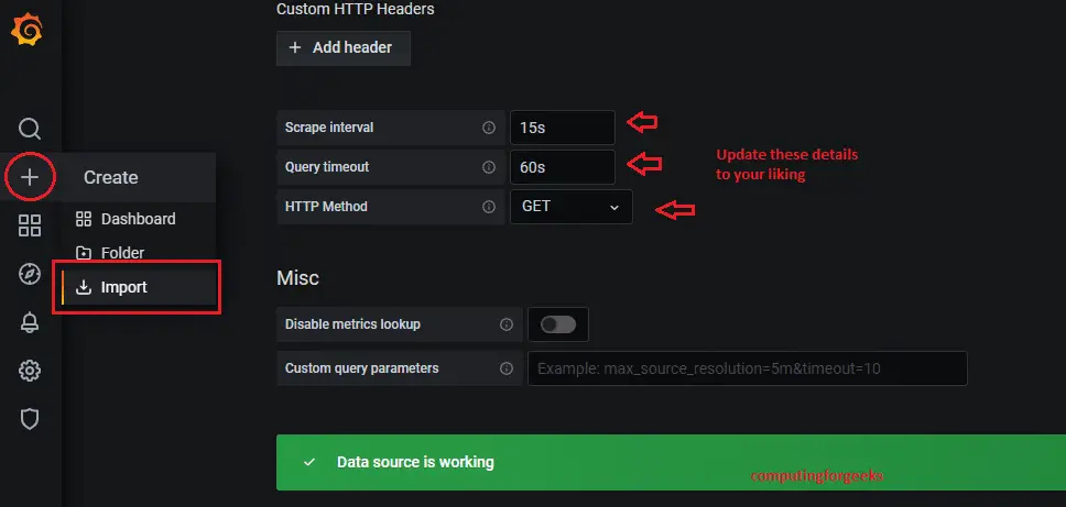 Monitor Apache Kafka with Prometheus and Grafana 9 Grafana import dashboard 1