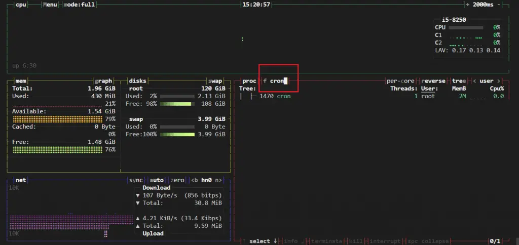 Linux & FreeBSD Resource Monitoring with bpytop 2 bpytop freebsd cron