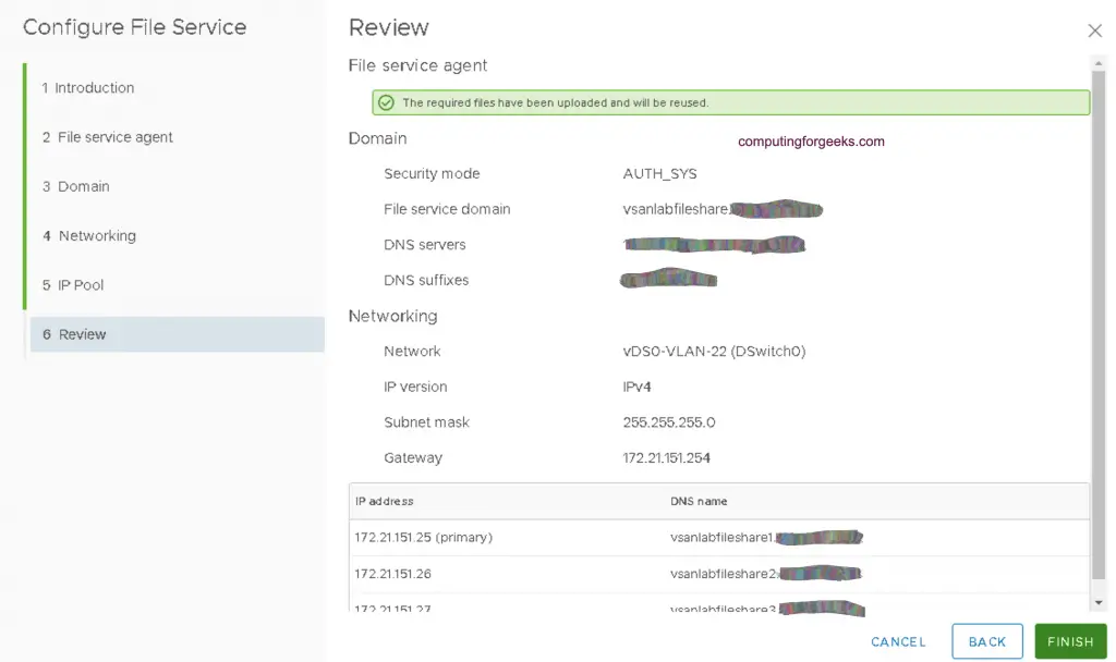 Enable NFS File Service in VMware vSAN Storage Cluster 11 enable file service vsan cluster 11