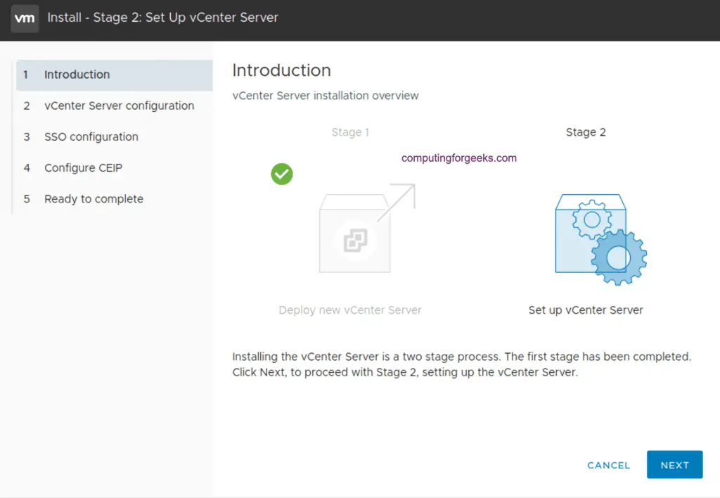 How To Install vCenter 7 Server Appliance on ESXi Host 24 install vcenter server 26