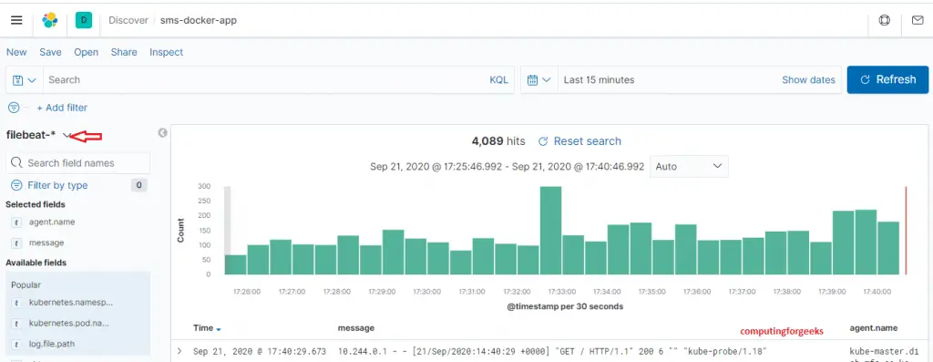 How To Ship Kubernetes Logs to External Elasticsearch 10 k8s elasticsearch discover 2
