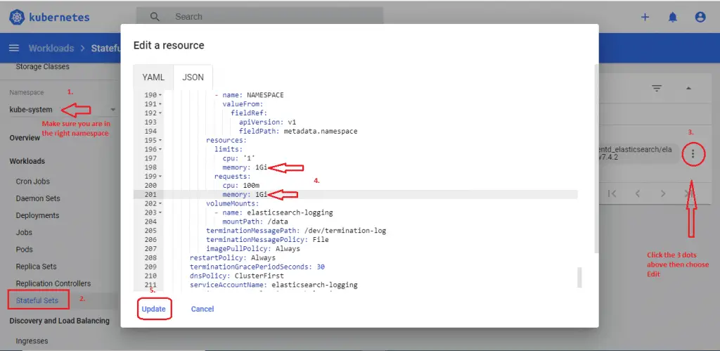 How To Install MicroK8s Kubernetes Cluster on CentOS 8 4 microk8s edit elasticsearch memory