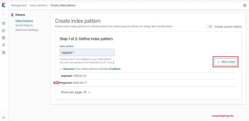 How To Install MicroK8s Kubernetes Cluster on CentOS 8 6 microk8s kibana add index