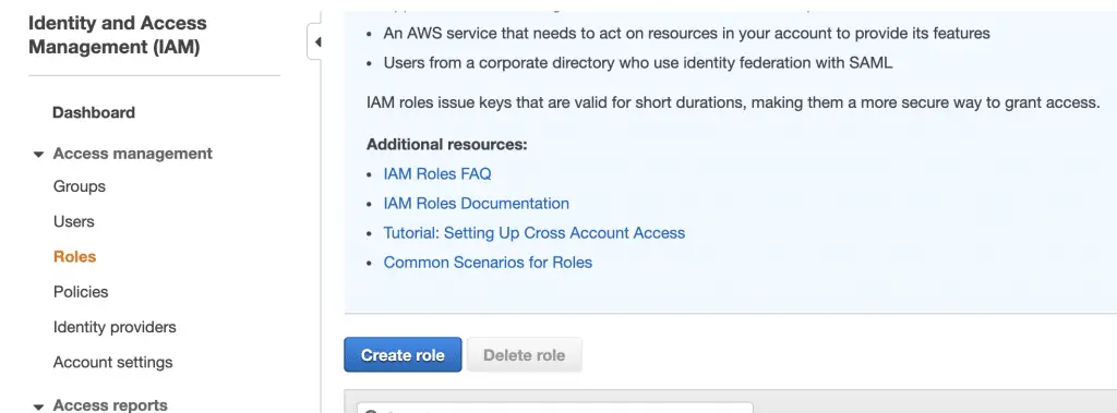 How To Stream Logs in AWS from CloudWatch to ElasticSearch 3 Console create role