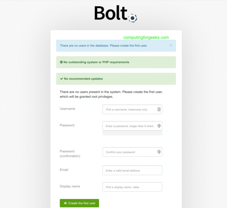 How to set up bolt cms on ubuntu 20.04