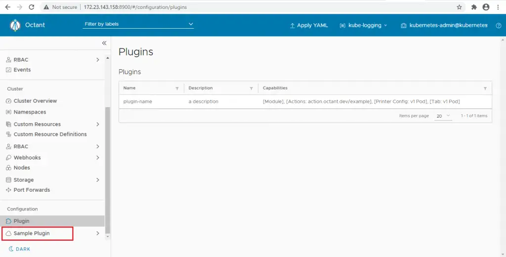 VMware Octant - Visualize & Monitor Kubernetes Deployments 7 Octant 7 sample plugin