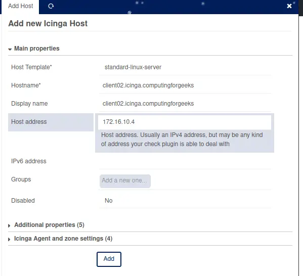 Automate Icinga2 Configurations with Icinga Director on CentOS 8|RHEL 8 14 add icinga client icinga director