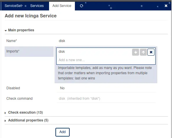 Automate Icinga2 Configurations with Icinga Director on CentOS 8|RHEL 8 8 add new service serviceset