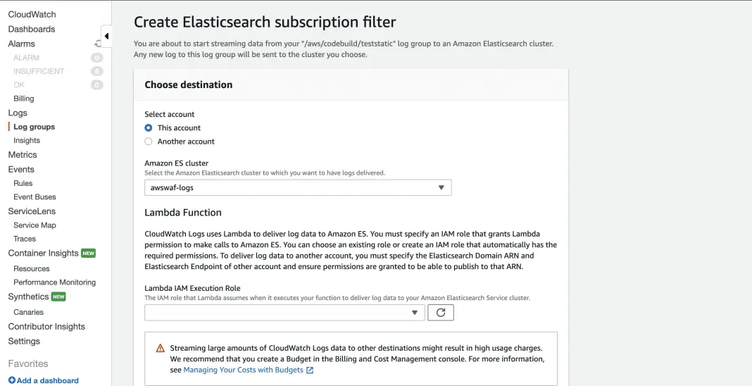 How To Stream Logs in AWS from CloudWatch to ElasticSearch