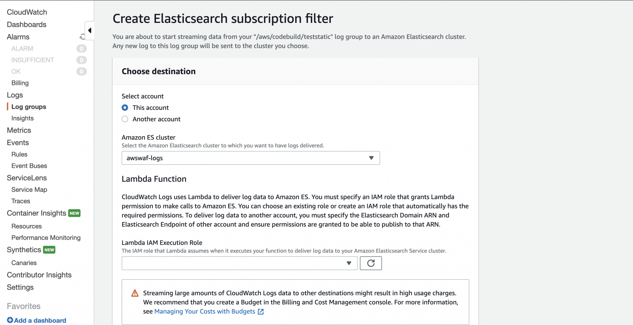 How To Stream Logs in AWS from CloudWatch to ElasticSearch