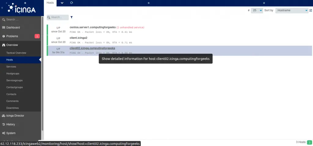 Automate Icinga2 Configurations with Icinga Director on CentOS 8|RHEL 8 19 icinga2 active hosts