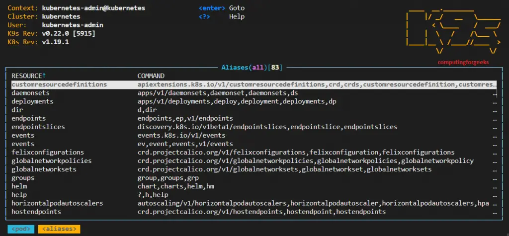k9s - Best Kubernetes CLI To Manage Your Clusters In Style 5 k9s show aliases