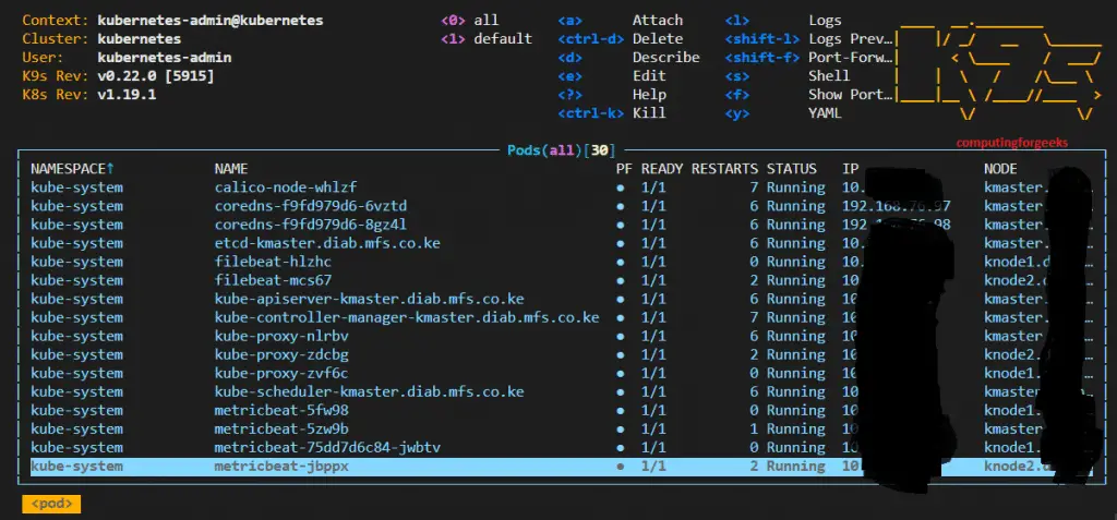 k9s - Best Kubernetes CLI To Manage Your Clusters In Style 3 k9s show all by pressing 0 2