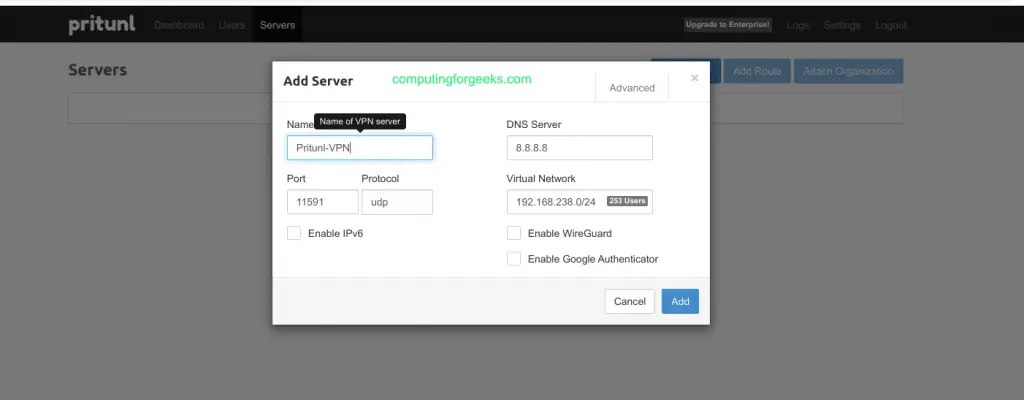 Install and Configure Pritunl VPN server on Ubuntu 20.04 9 How to install pritunl vpn server on ubuntu 20.04 9