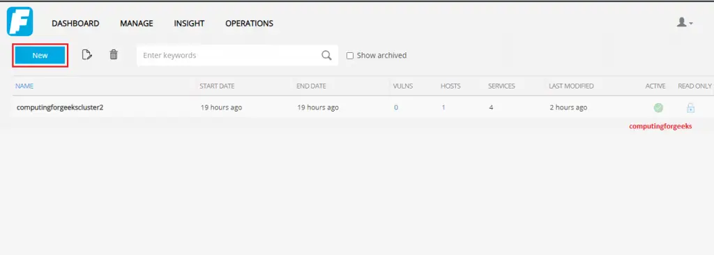 Faraday - Penetration Testing IDE & Vulnerability Management Platform 5 faraday create workspace 2 new