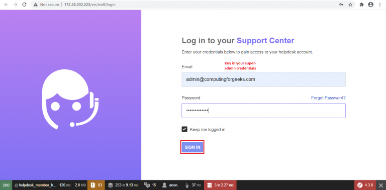uvdesk install page 9 admin login