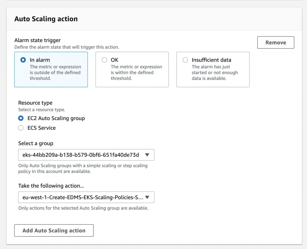 Amazon EKS Autoscaling Based on Cluster Metrics 5 Select Scaling Action