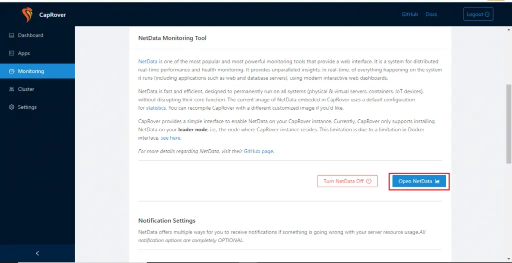 How To Setup your Heroku PaaS using CapRover 12 caprover add monitoring 11