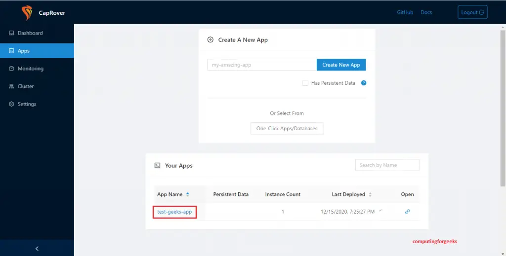 How To Setup your Heroku PaaS using CapRover 5 caprover create one click app 5
