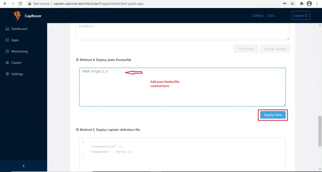 How To Setup your Heroku PaaS using CapRover 8 caprover create one click app deploy apache