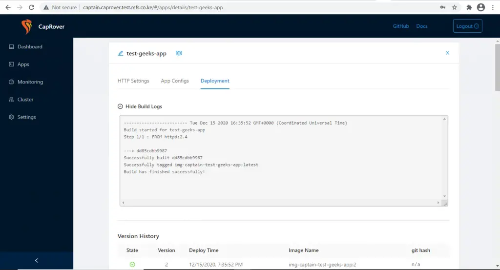 How To Setup your Heroku PaaS using CapRover 9 caprover create one click app deploy apache 8