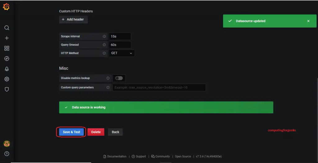 How To Monitor Linux Server Uptime with Prometheus 12 grafana save and test