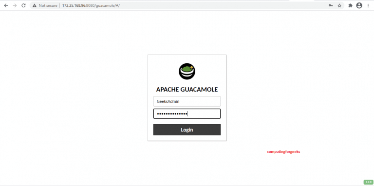 guacamole login page 1