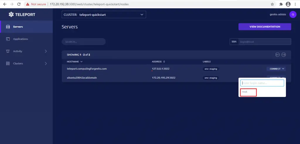 Teleport - Secure Access to Linux Systems and Kubernetes 8 teleport connect to node