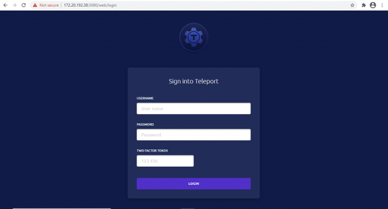 teleport first login page