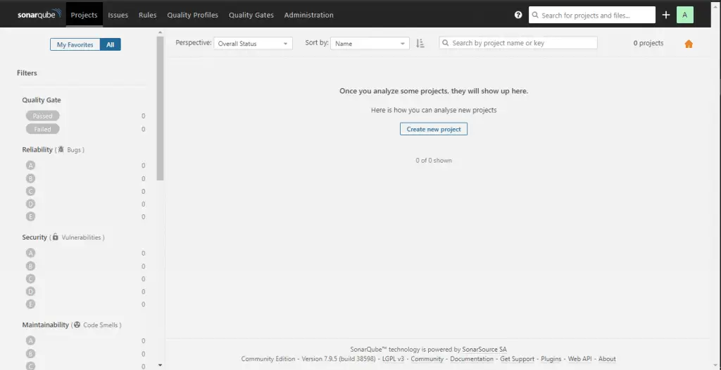 Install SonarQube Code Review Tool in CentOS 7 4 sonarqube after login page