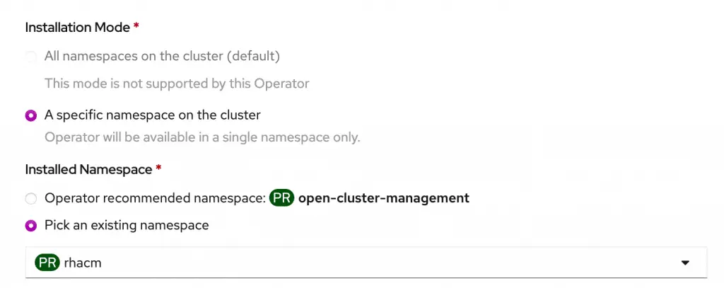 Install Red Hat Advanced Cluster Management on OpenShift 4.x 6 Install Red Hat Advanced Cluster Management 05