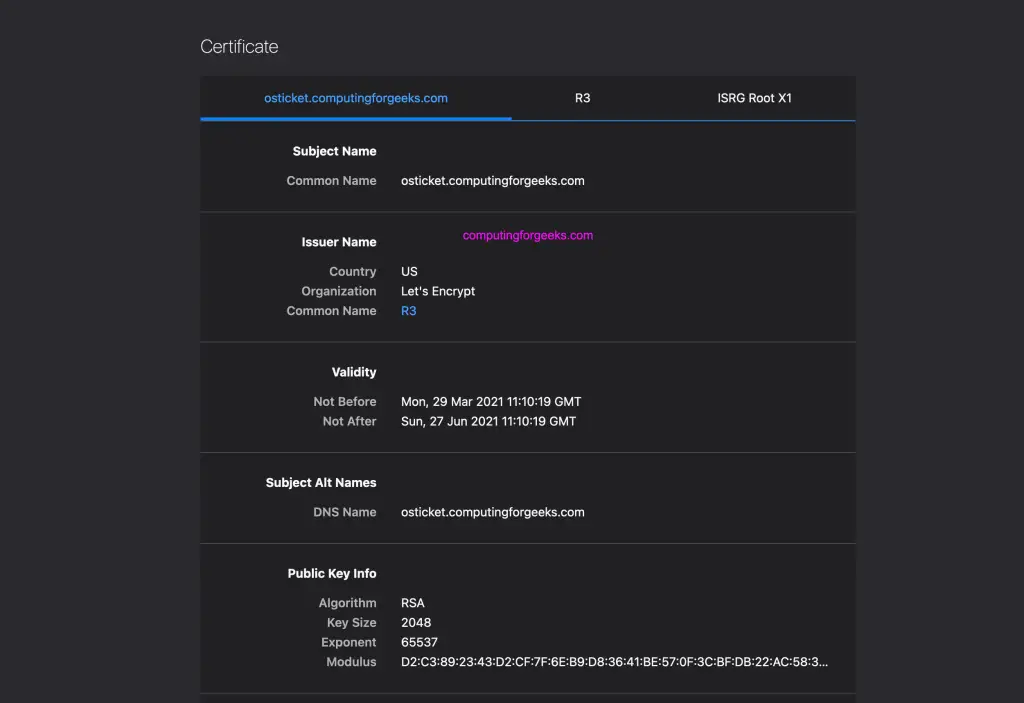 How To Secure osTicket with Let’s Encrypt SSL Certificates 3 Install osTicket CentOS 8 05