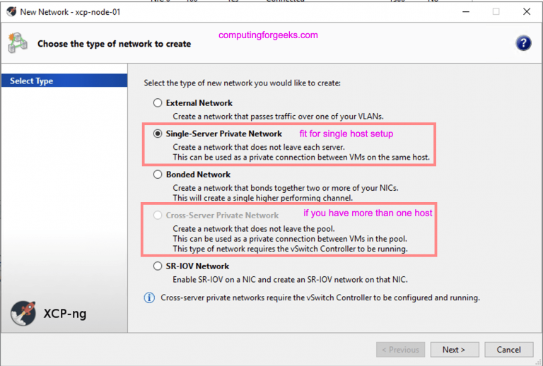 Create Internal Network Xen XCP ng 02