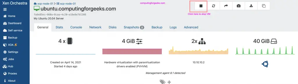 Enable Nested Virtualization on Xen | XCP-ng Virtual Machine 2 Enable Nested Virtualization Xen XCP ng 01